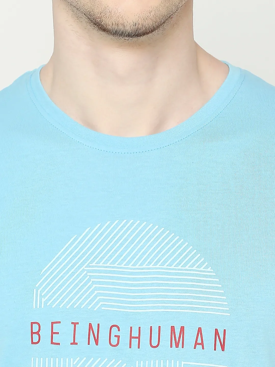 Blue Regular Fit Men's Short Sleeves T-Shirt by Being Human Clothing - Image 5