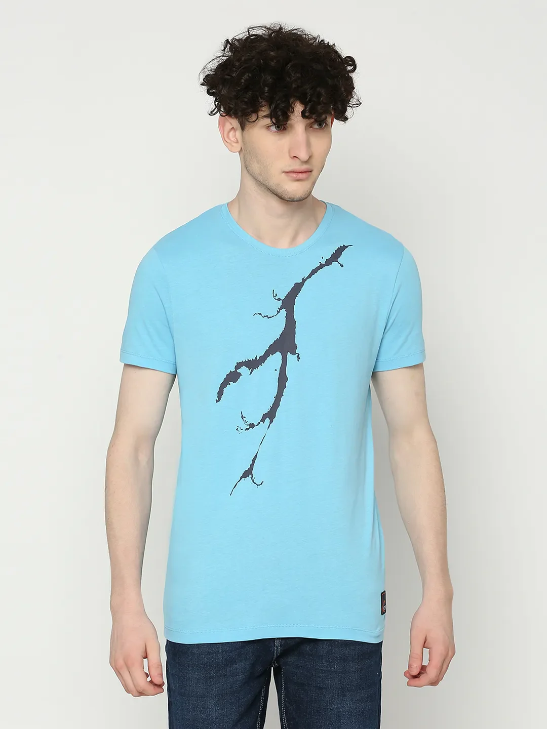 Blue Regular Fit Men's Short Sleeves T-Shirt by Being Human Clothing