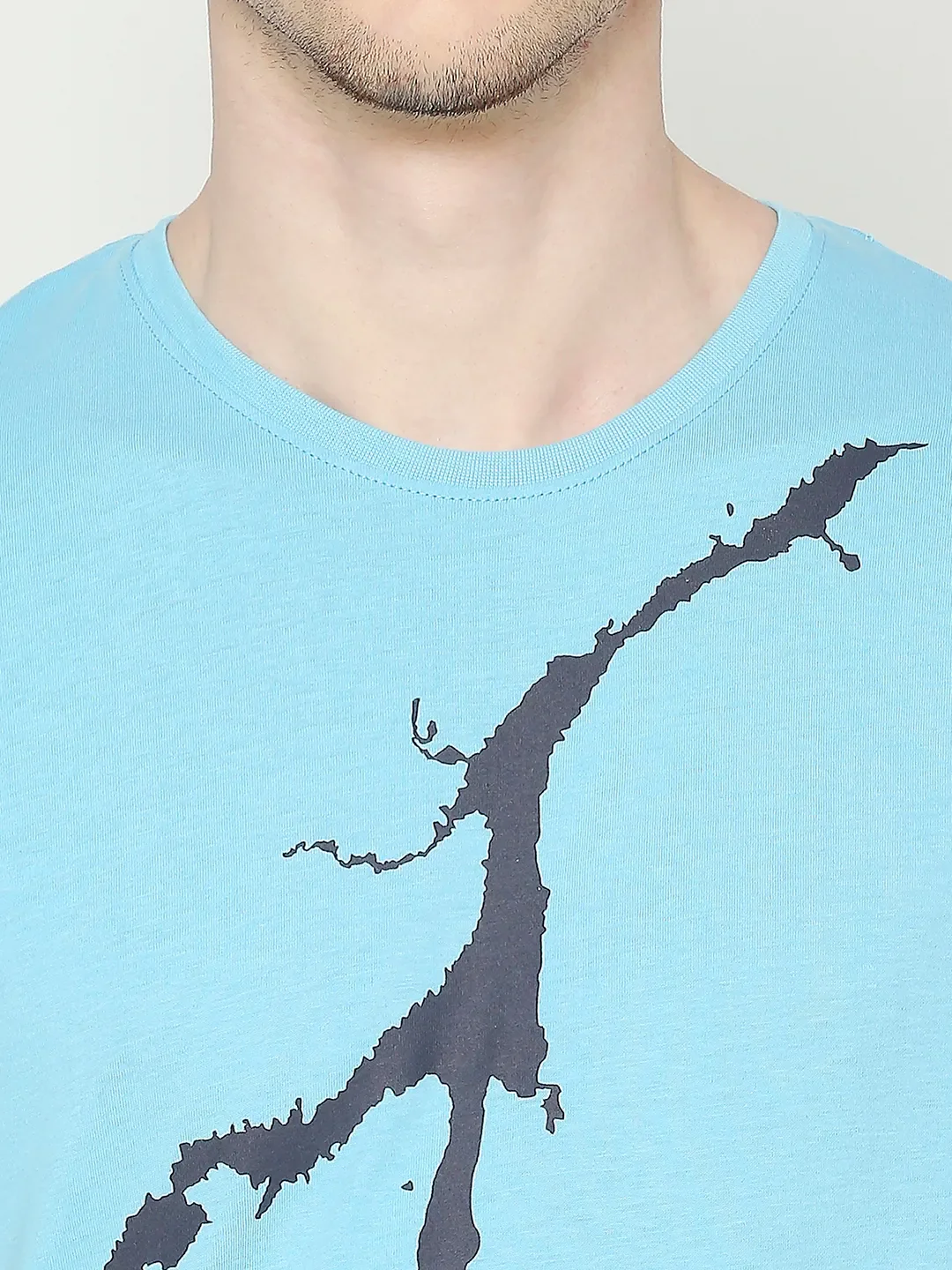 Blue Regular Fit Men's Short Sleeves T-Shirt by Being Human Clothing - Image 5