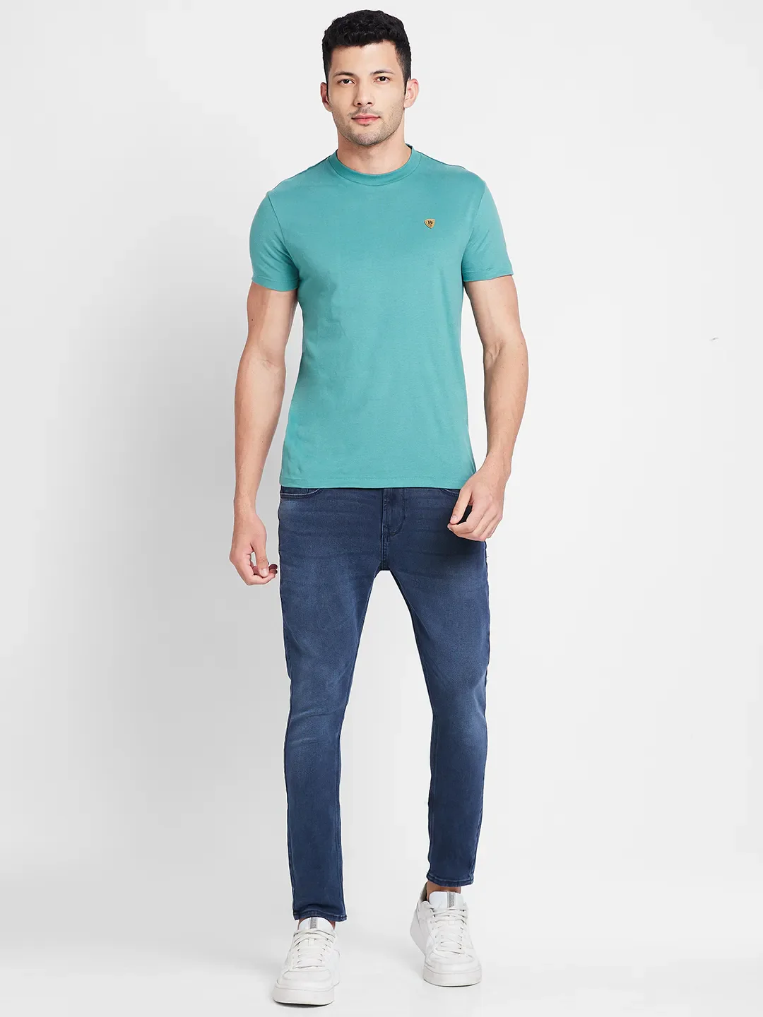 Green Regular Fit Round Neck Men's T-Shirt by Being Human Clothing - Image 2