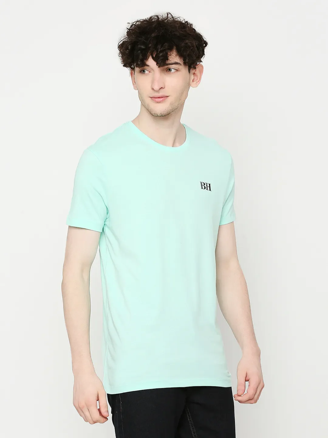Green Regular Fit Round Neck Men's T-Shirt by Being Human Clothing - Image 3
