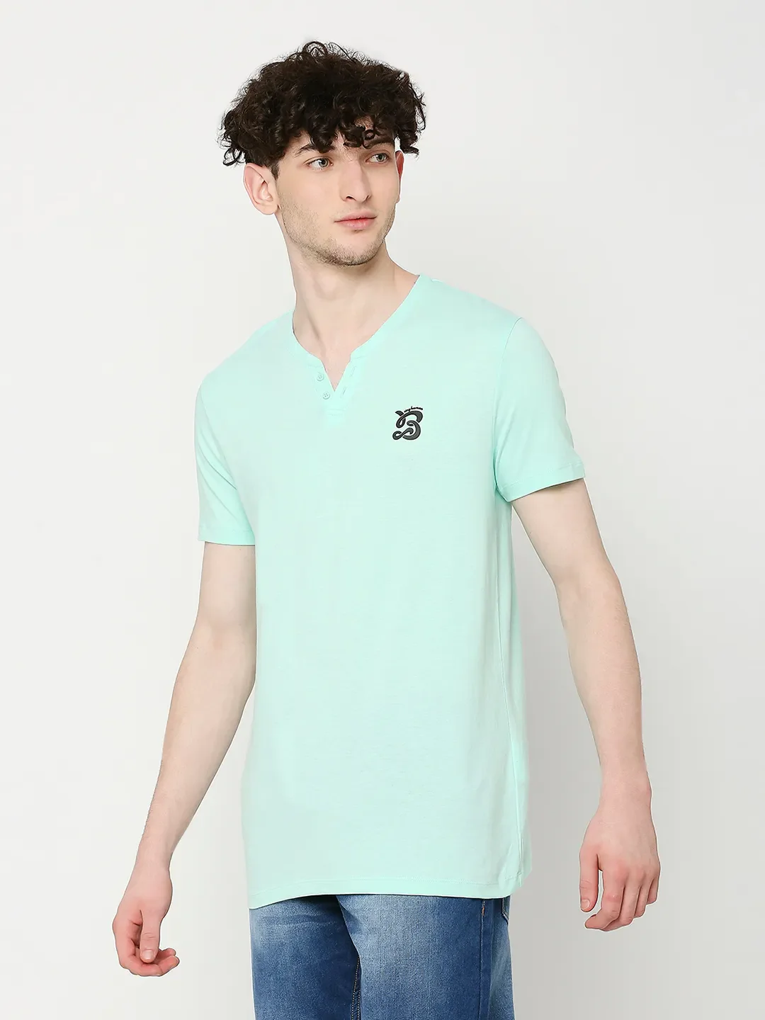 Green Regular Fit Round Neck Men's T-Shirt by Being Human Clothing - Image 2