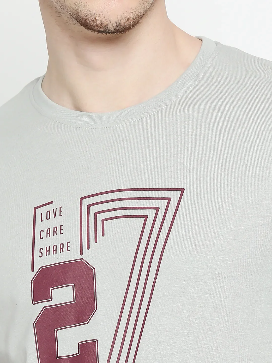 Grey Regular Fit Men's Short Sleeves T-Shirt by Being Human Clothing - Image 5