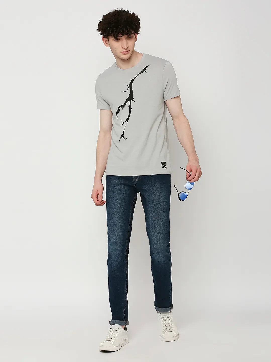 Grey Regular Fit Men's Short Sleeves T-Shirt by Being Human Clothing - Image 6
