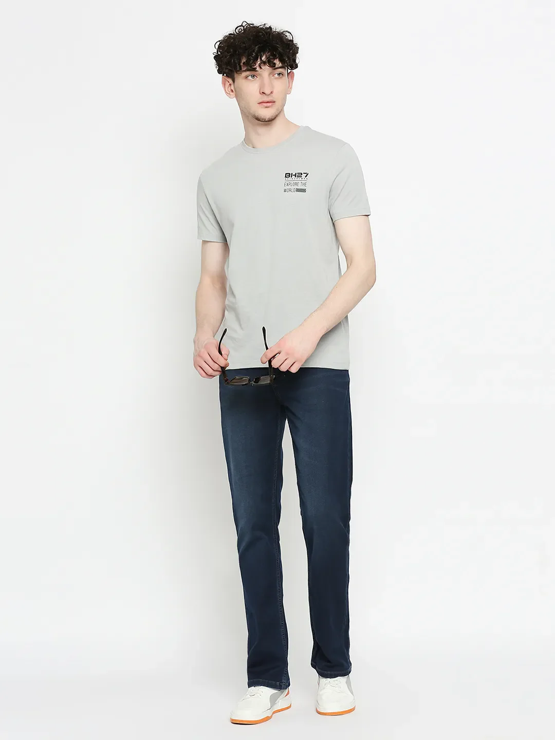 Grey Regular Fit Men's Short Sleeves T-Shirt by Being Human Clothing - Image 6