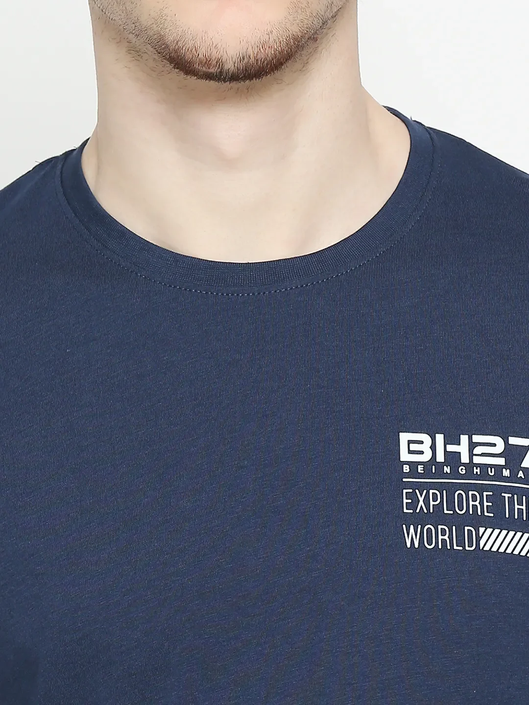 Navy Regular Fit Men's Short Sleeves T-Shirt by Being Human Clothing - Image 5