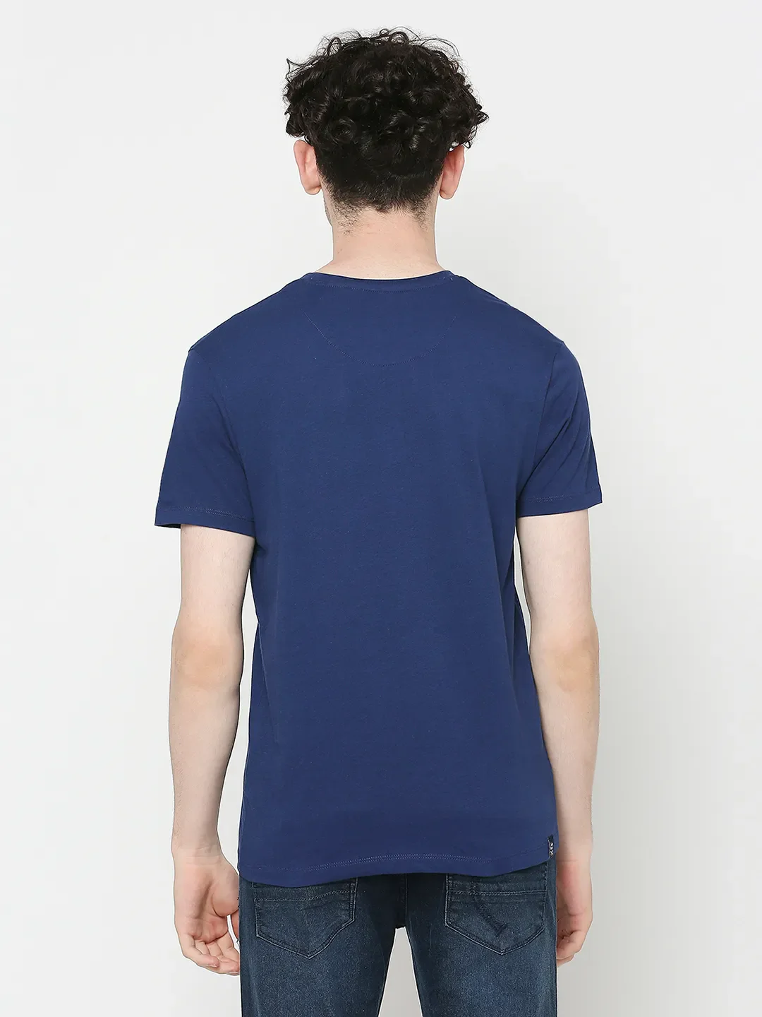 Navy Regular Fit Men's Short Sleeves T-Shirt by Being Human Clothing - Image 4