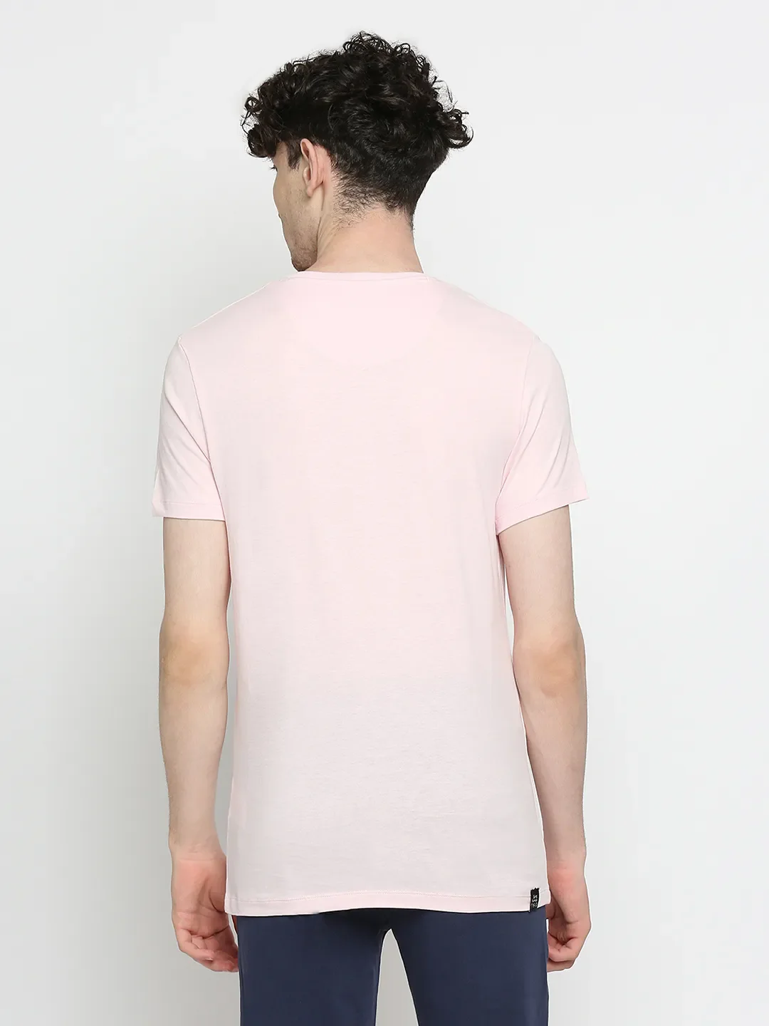 Pink Regular Fit Round Neck Men's T-Shirt by Being Human Clothing - Image 4