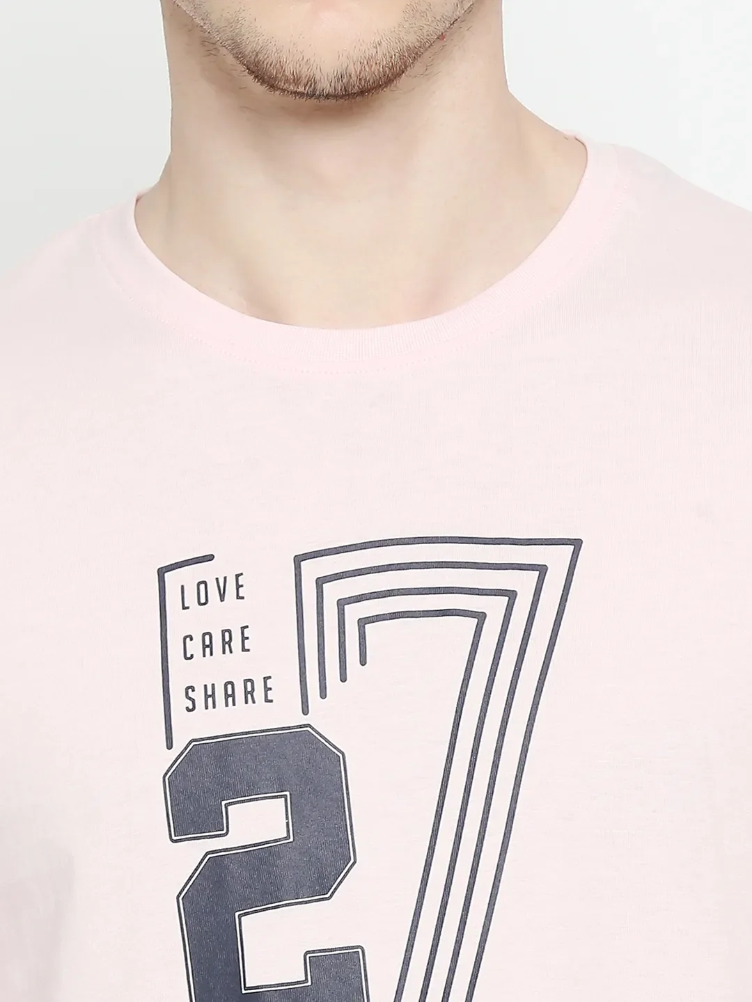 Pink Regular Fit Round Neck Men's T-Shirt by Being Human Clothing - Image 5