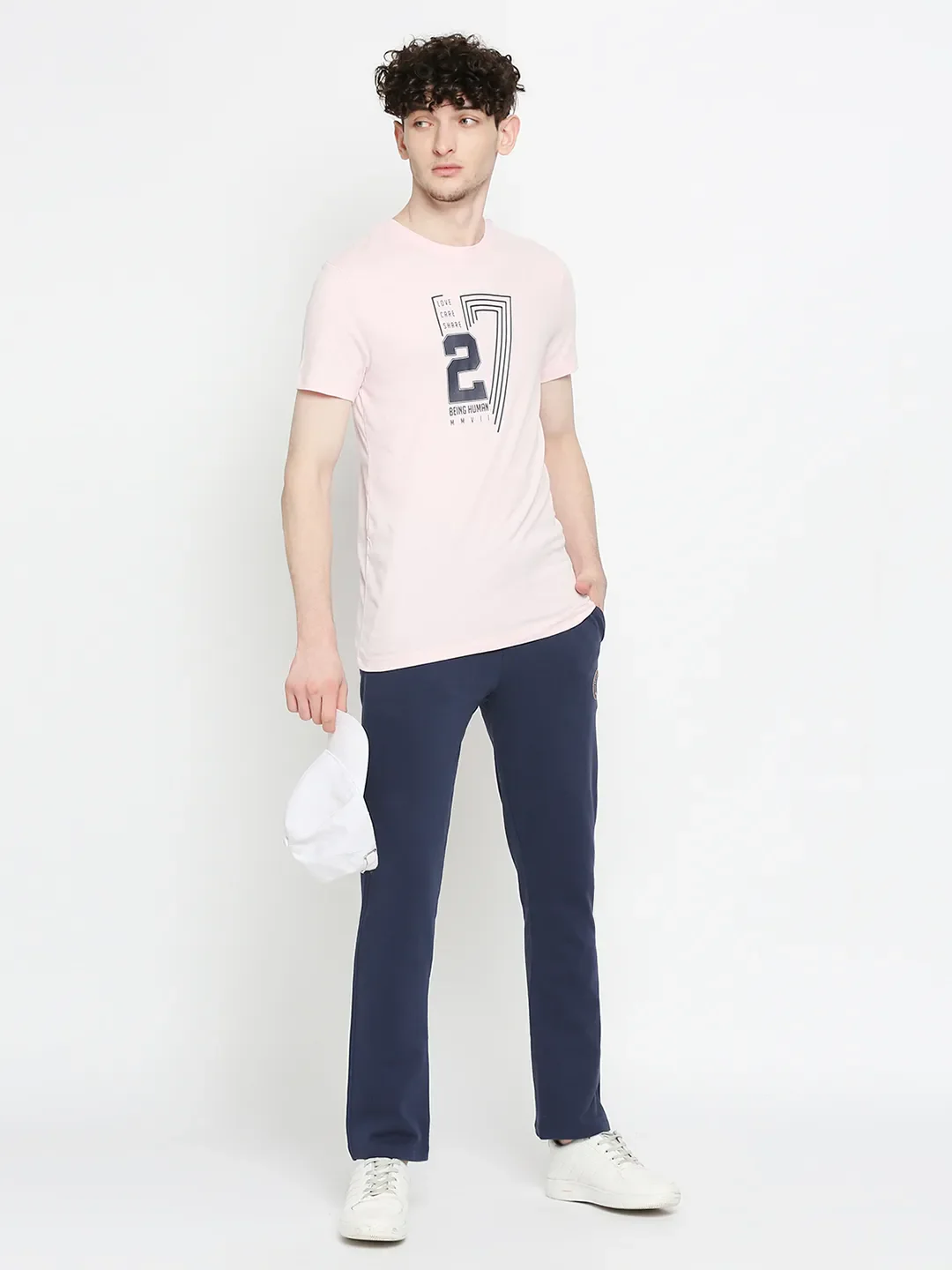 Pink Regular Fit Round Neck Men's T-Shirt by Being Human Clothing - Image 6