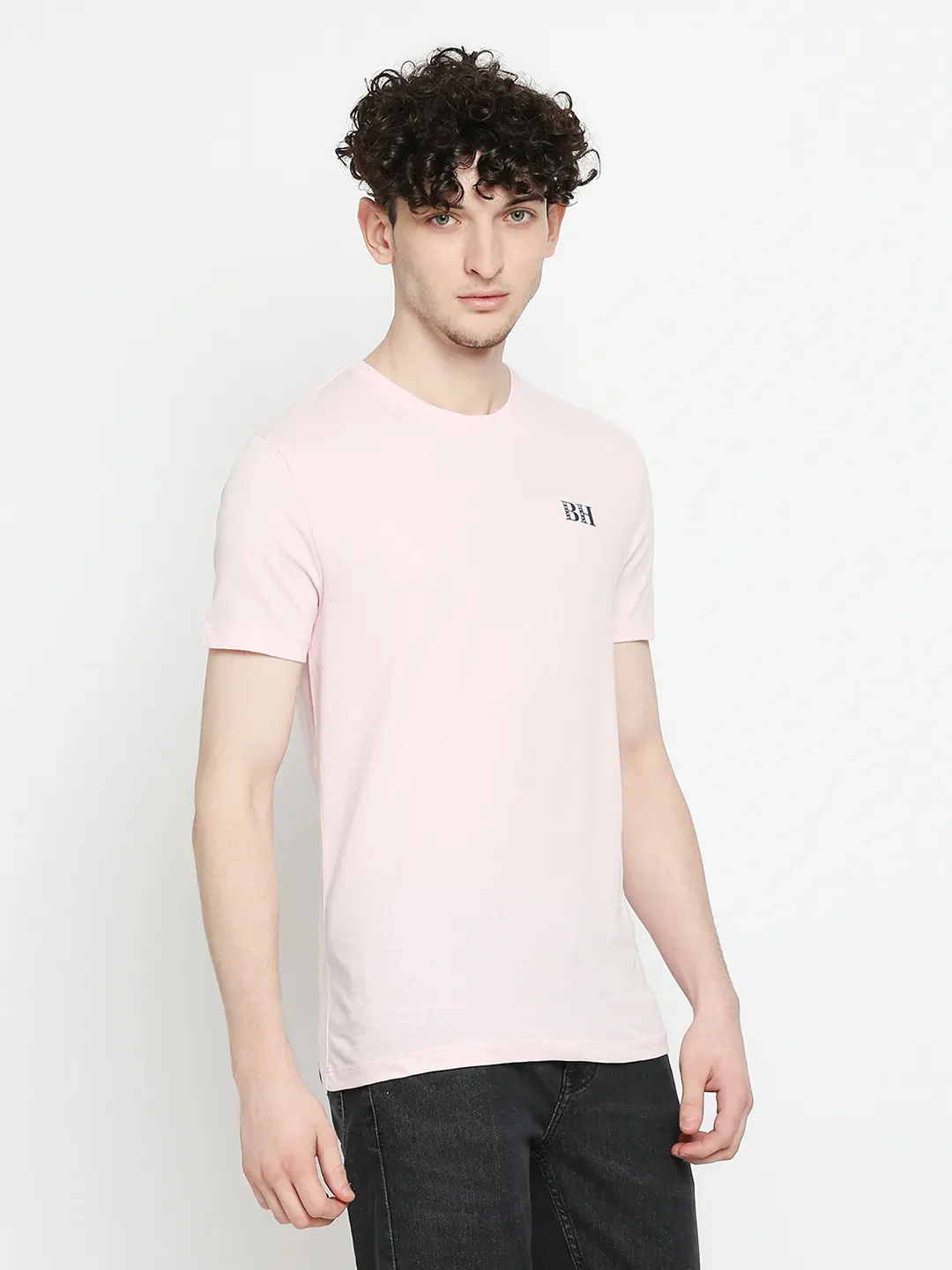 Pink Regular Fit Round Neck Men's T-Shirt by Being Human Clothing - Image 3