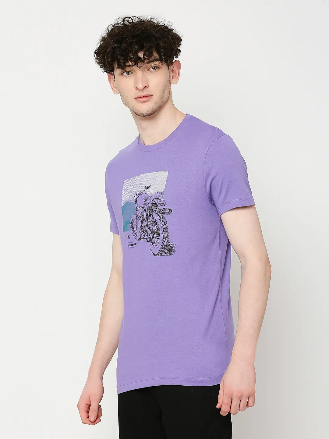 Purple Regular Fit Men's Short Sleeves T-Shirt by Being Human Clothing - Image 2
