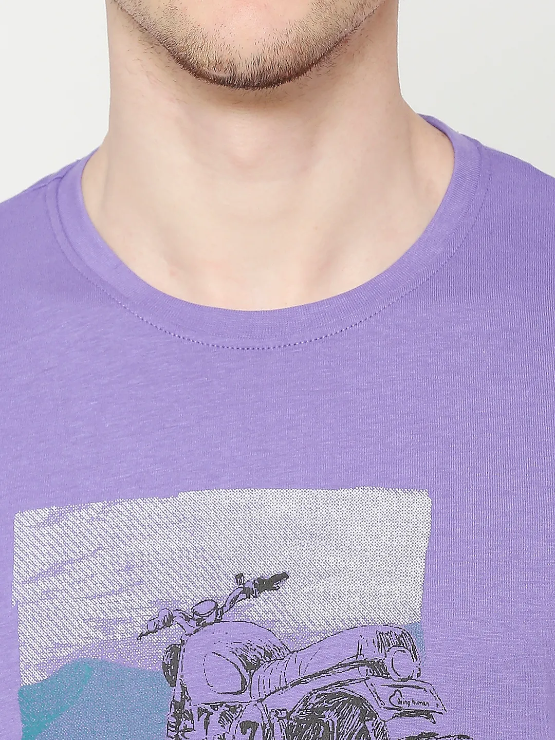 Purple Regular Fit Men's Short Sleeves T-Shirt by Being Human Clothing - Image 5