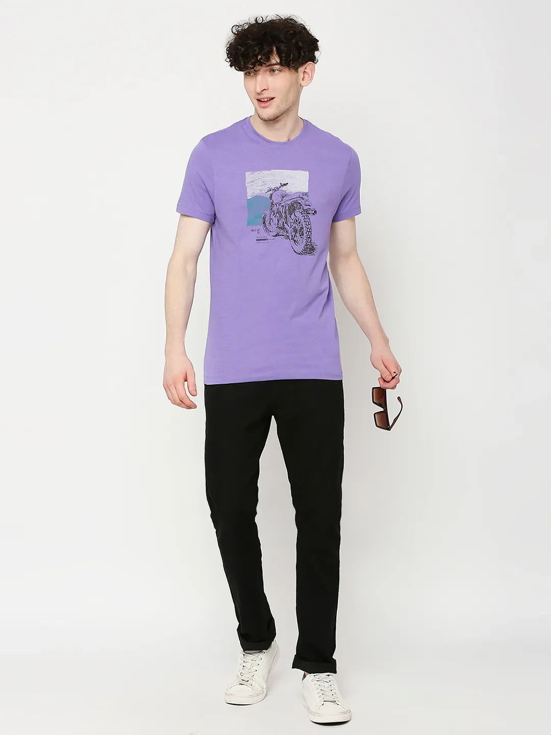 Purple Regular Fit Men's Short Sleeves T-Shirt by Being Human Clothing - Image 6