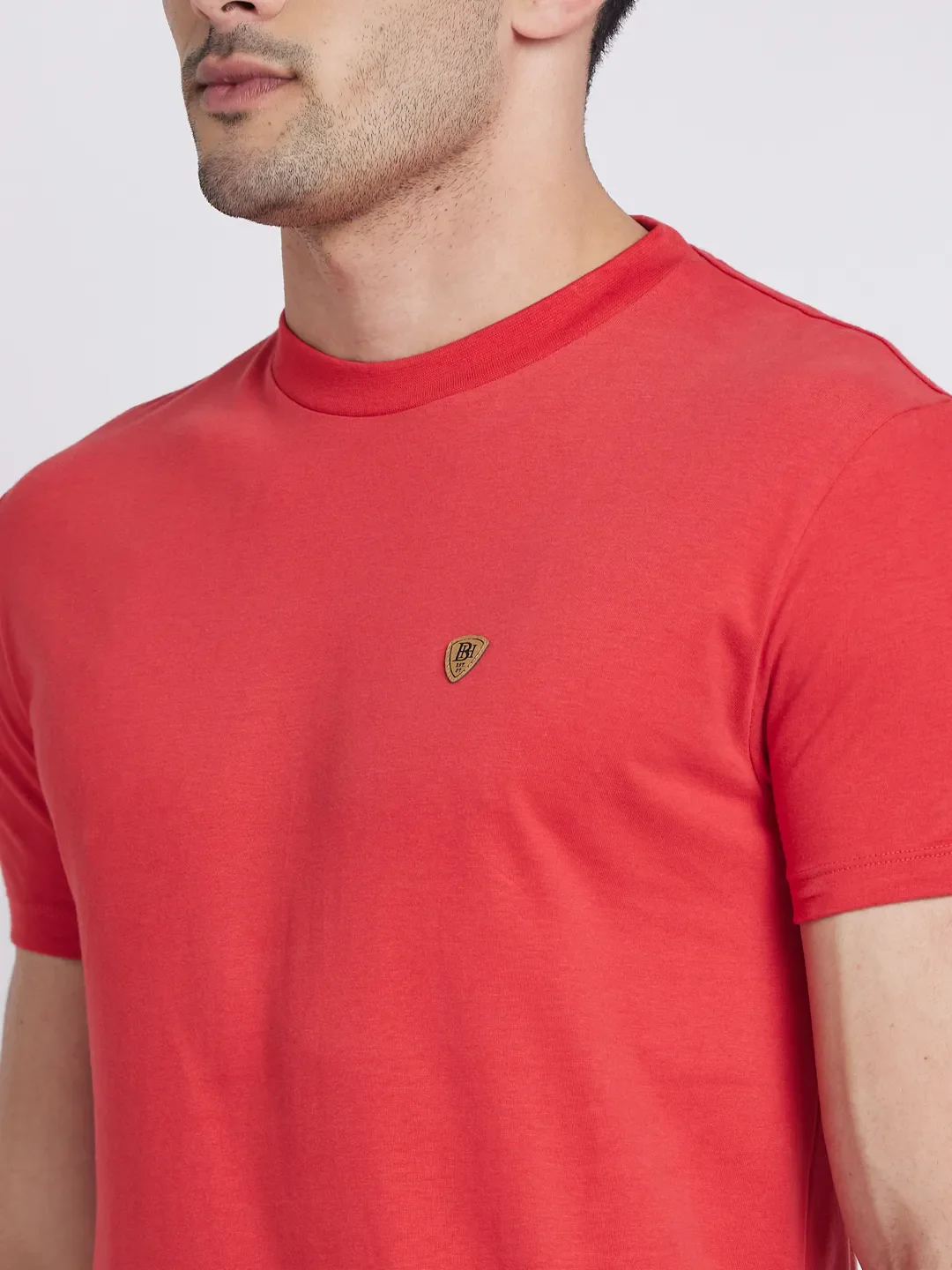 Red Regular Fit Round Neck Men's T-Shirt by Being Human Clothing - Image 3