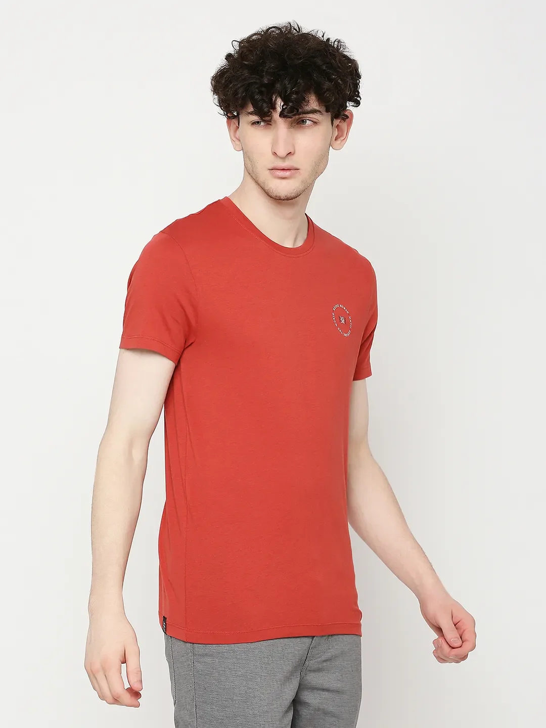 Orange Regular Fit Men's Short Sleeves T-Shirt by Being Human Clothing - Image 3