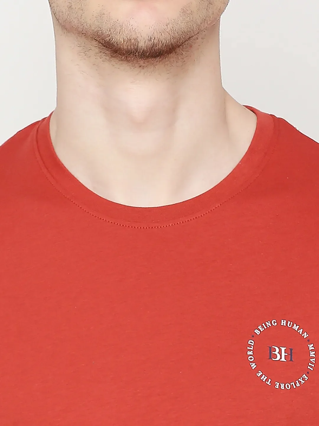 Orange Regular Fit Men's Short Sleeves T-Shirt by Being Human Clothing - Image 5
