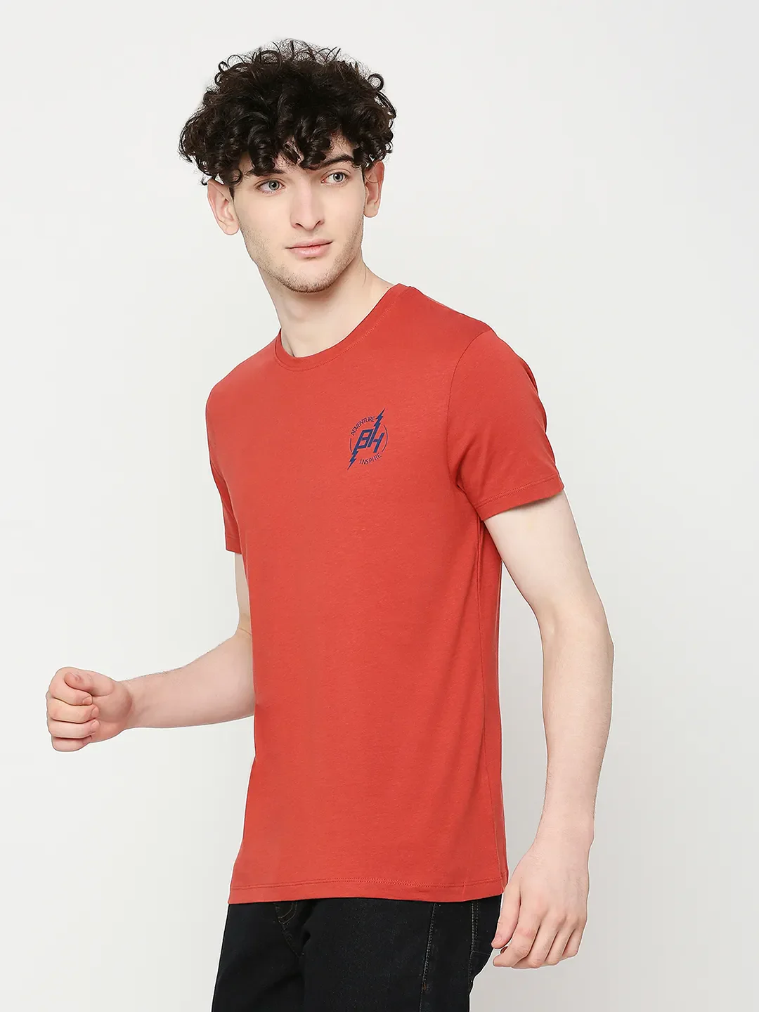 Rust Regular Fit Round Neck Men's T-Shirt by Being Human Clothing - Image 2