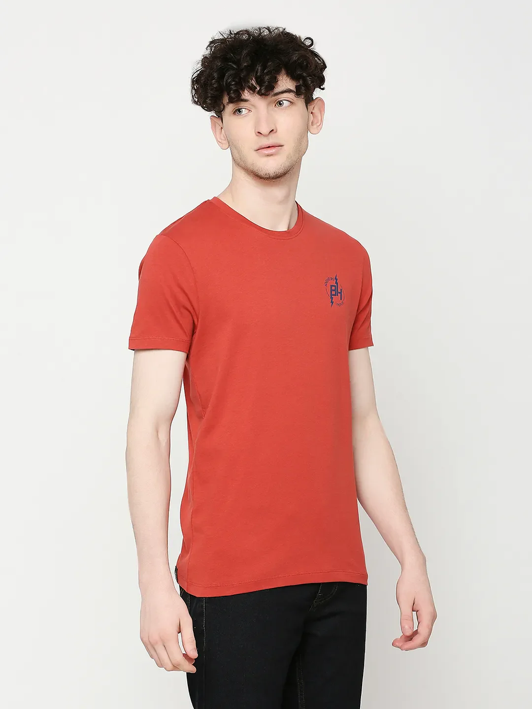 Rust Regular Fit Round Neck Men's T-Shirt by Being Human Clothing - Image 3