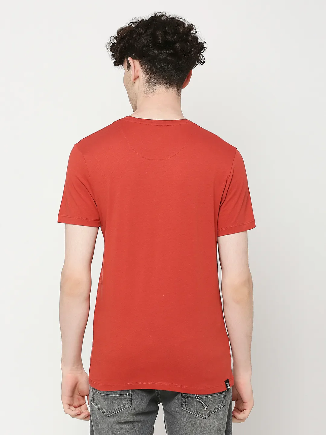 Rust Regular Fit Round Neck Men's T-Shirt by Being Human Clothing - Image 4