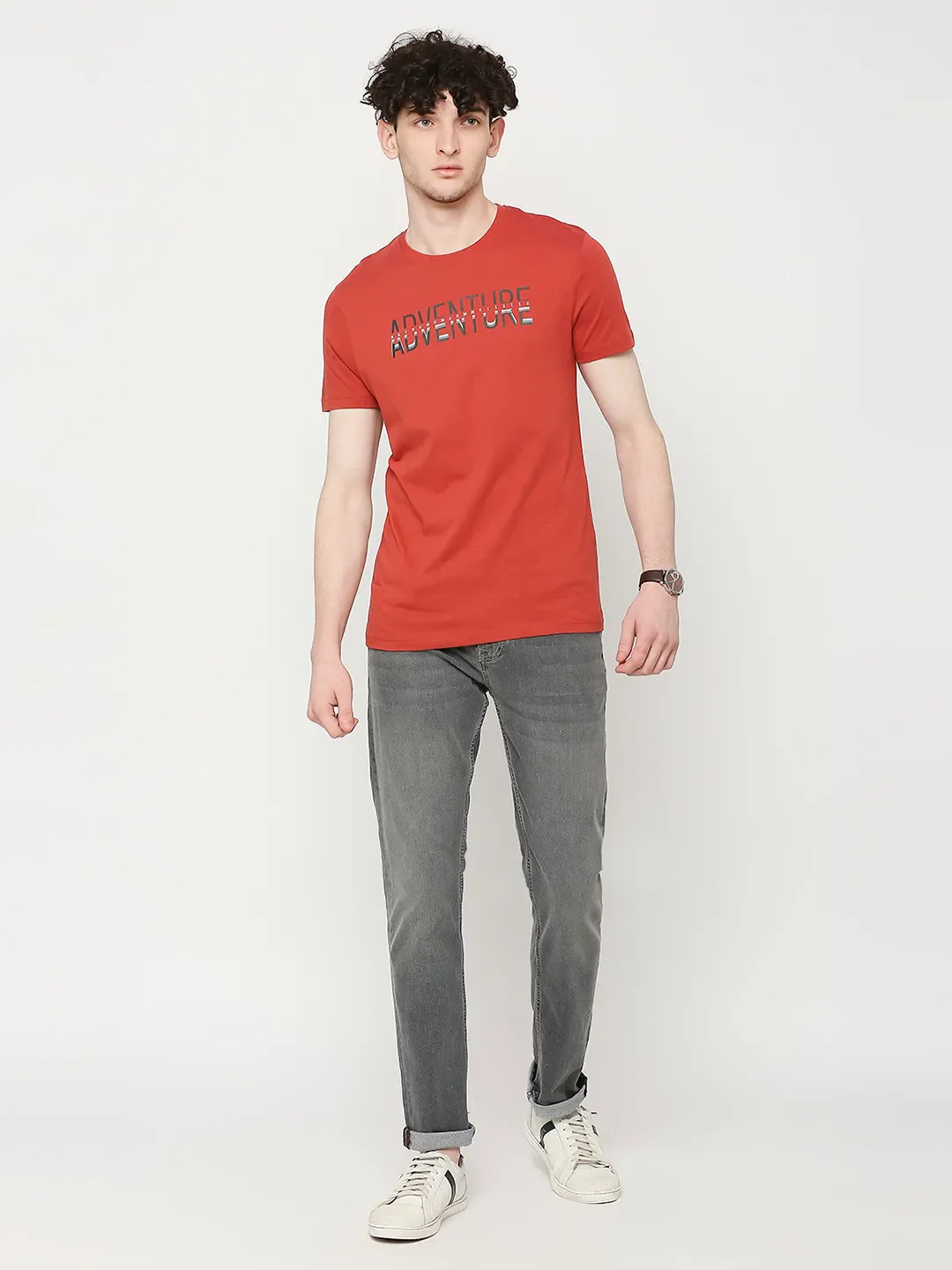 Rust Regular Fit Round Neck Men's T-Shirt by Being Human Clothing - Image 6