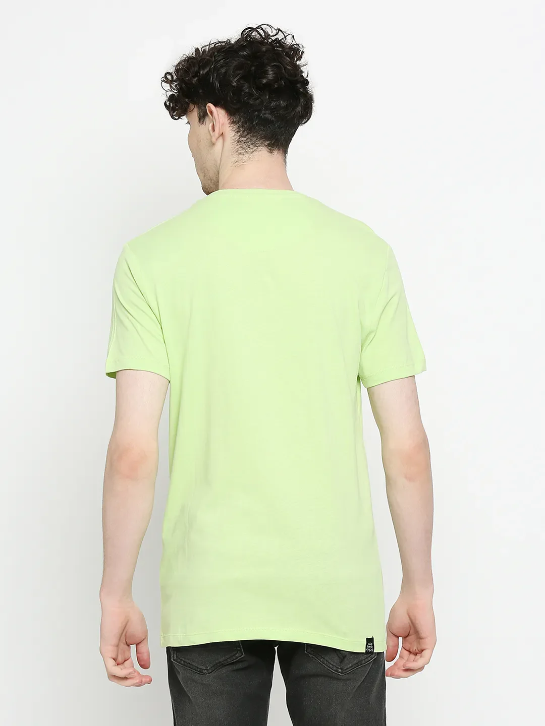 Sap Green Regular Fit Round Neck Men's T-Shirt by Being Human Clothing - Image 4