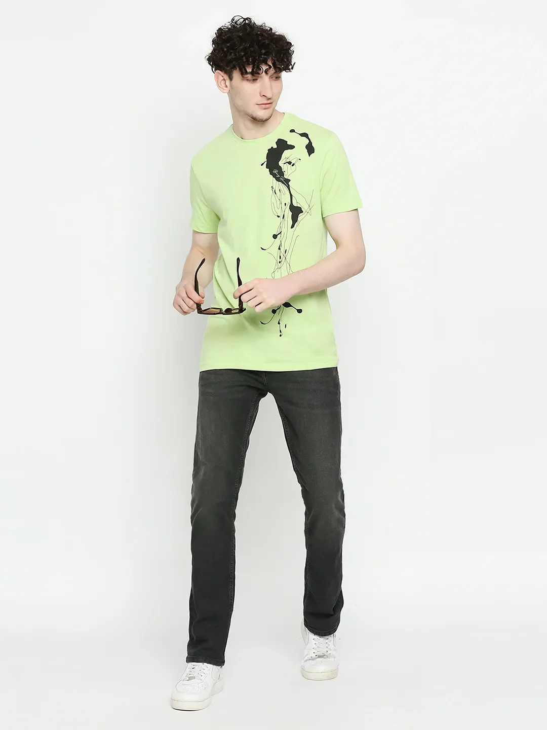 Sap Green Regular Fit Round Neck Men's T-Shirt by Being Human Clothing - Image 6