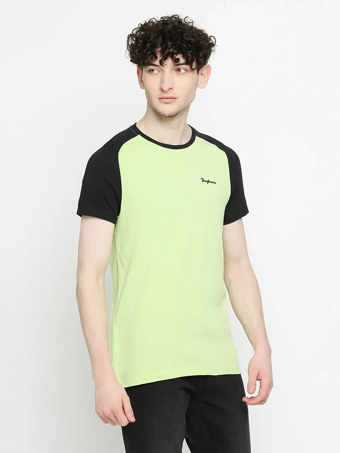 Green Regular Fit Men's Short Sleeves T-Shirt by Being Human Clothing - Image 3