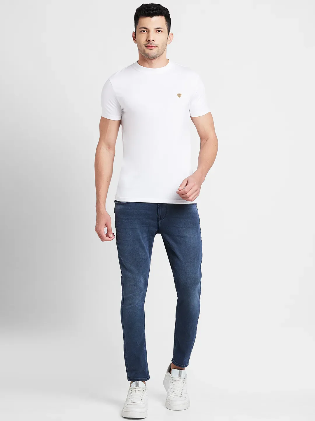 White Regular Fit Men's Short Sleeves T-Shirt by Being Human Clothing - Image 2