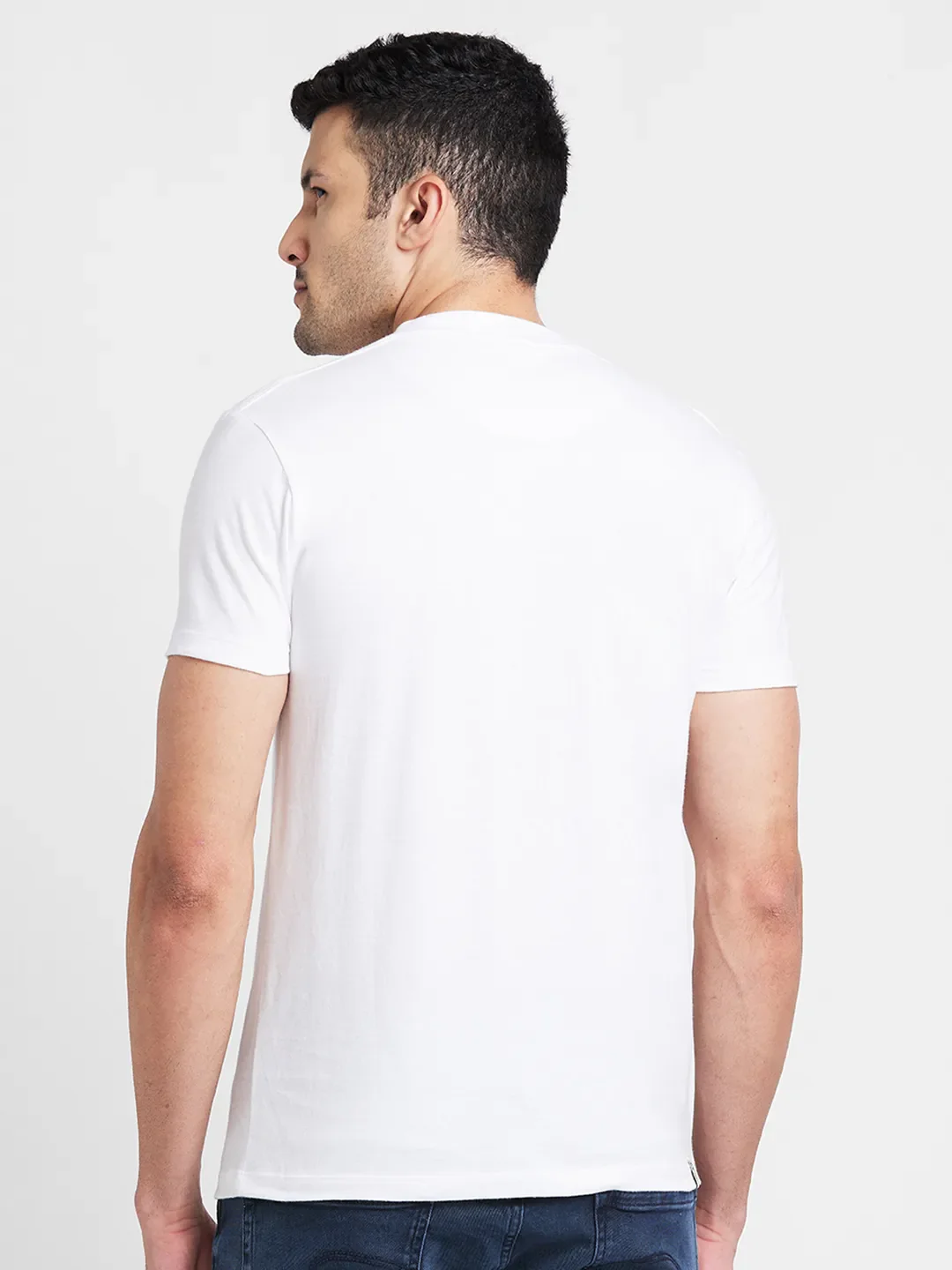 White Regular Fit Men's Short Sleeves T-Shirt by Being Human Clothing - Image 3
