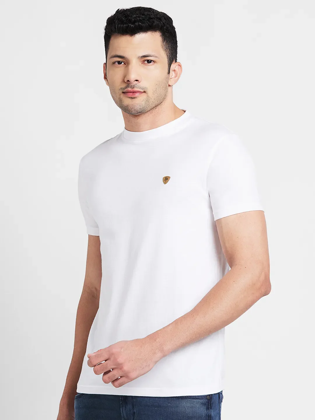 White Regular Fit Men's Short Sleeves T-Shirt by Being Human Clothing - Image 4