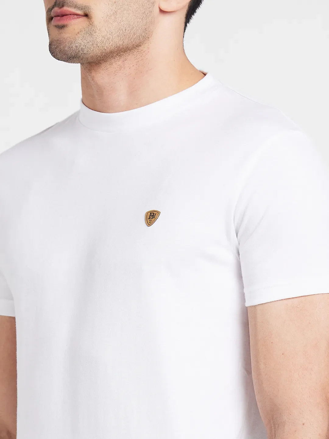 White Regular Fit Men's Short Sleeves T-Shirt by Being Human Clothing - Image 5
