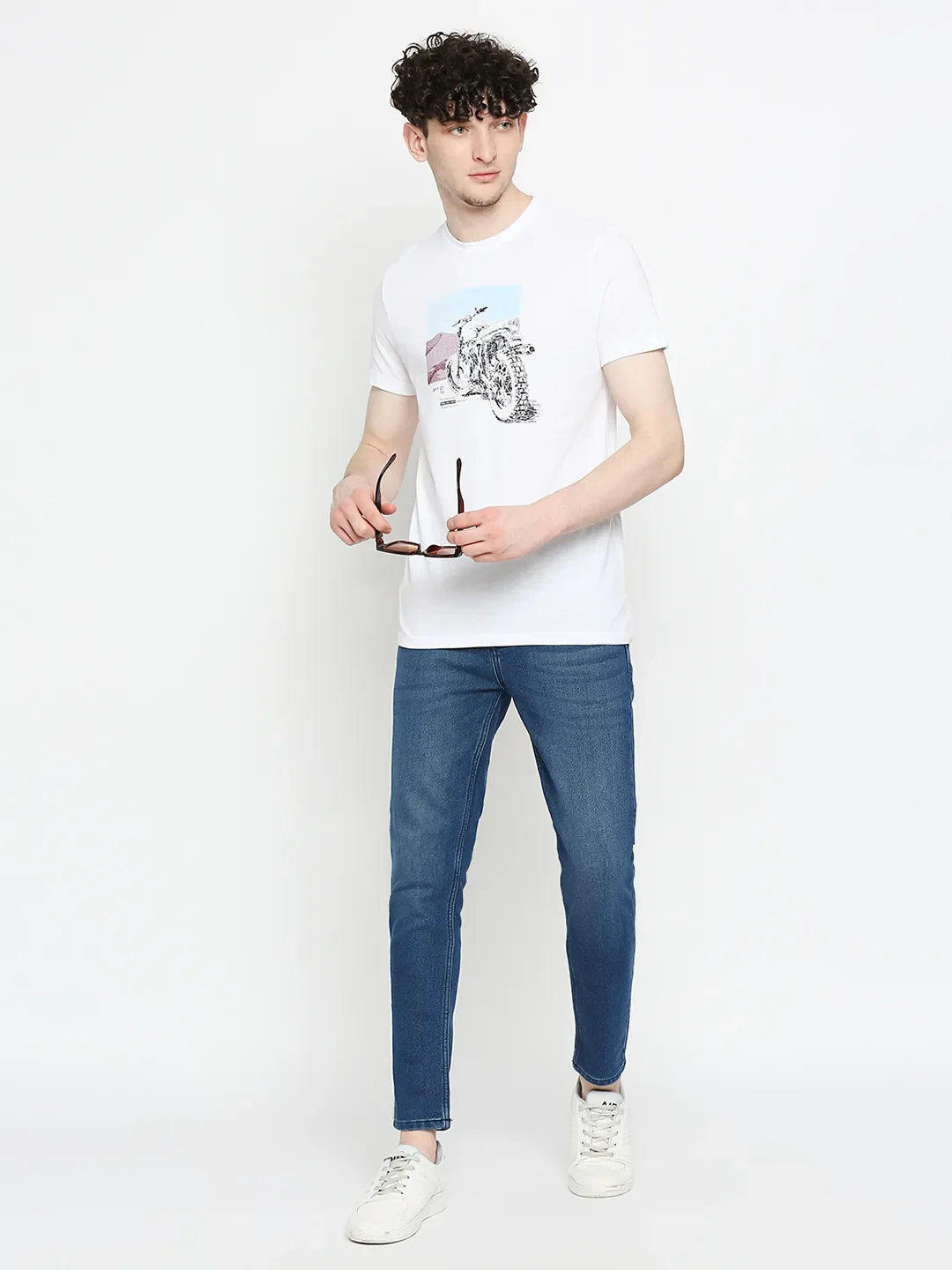 White Regular Fit Men's Short Sleeves T-Shirt by Being Human Clothing - Image 6