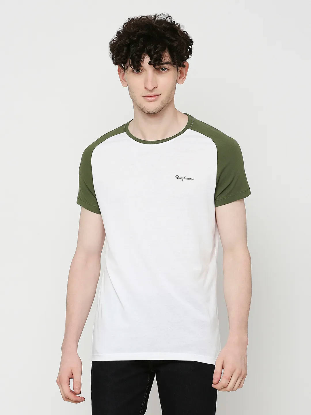 White Regular Fit Men's Short Sleeves T-Shirt by Being Human Clothing