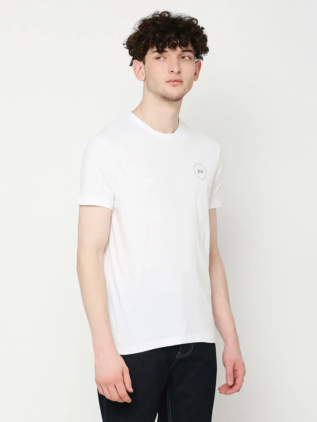White Regular Fit Men's Short Sleeves T-Shirt by Being Human Clothing - Image 3