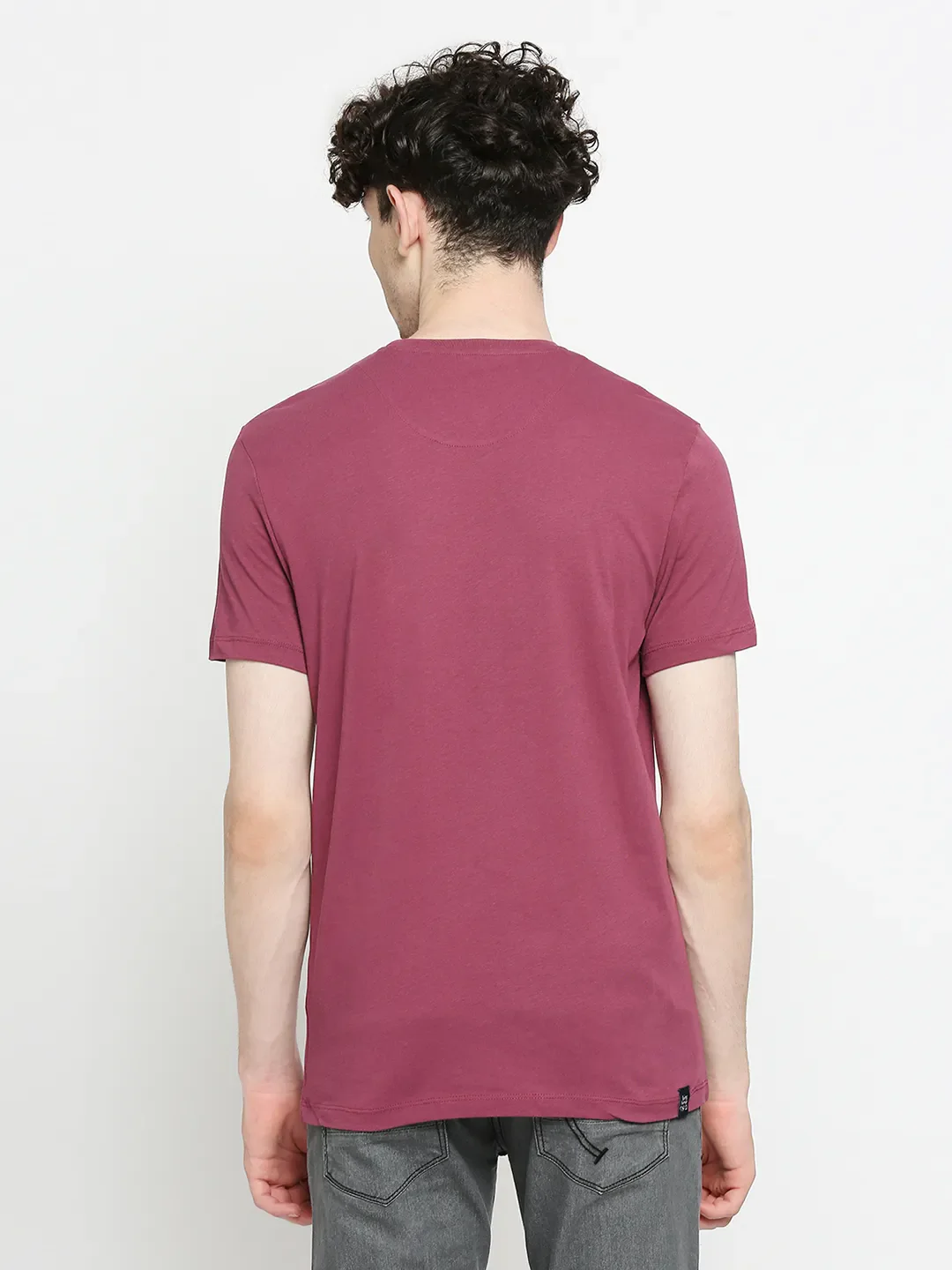 Wine Regular Fit Round Neck Men's T-Shirt by Being Human Clothing - Image 4