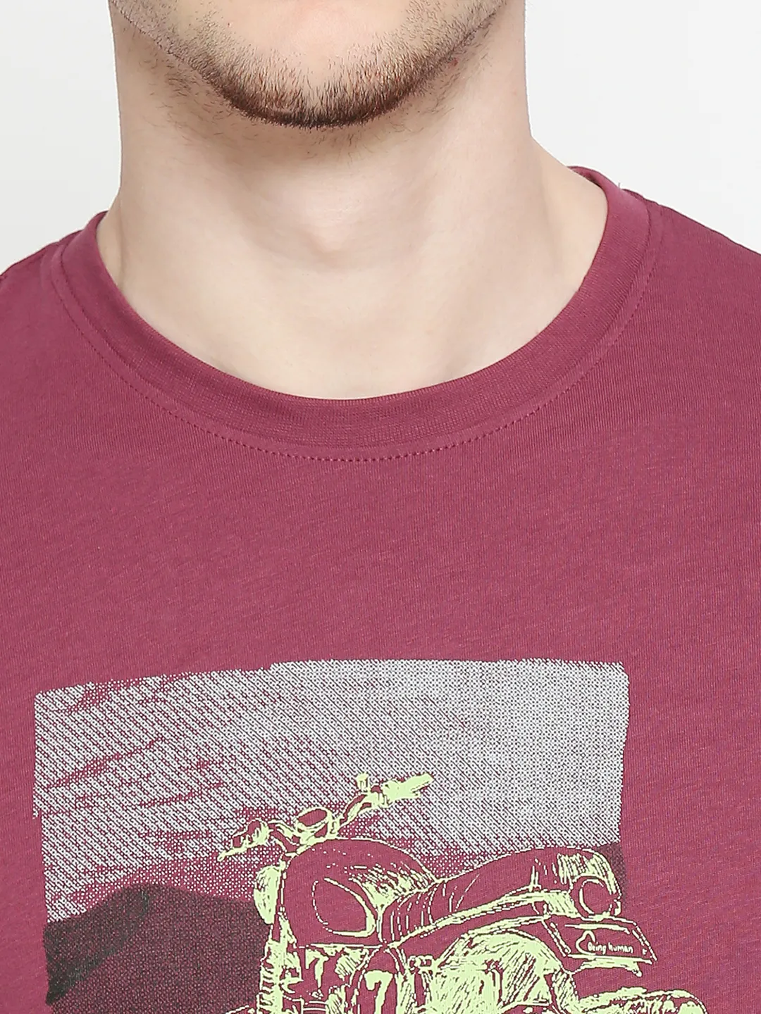Wine Regular Fit Round Neck Men's T-Shirt by Being Human Clothing - Image 5