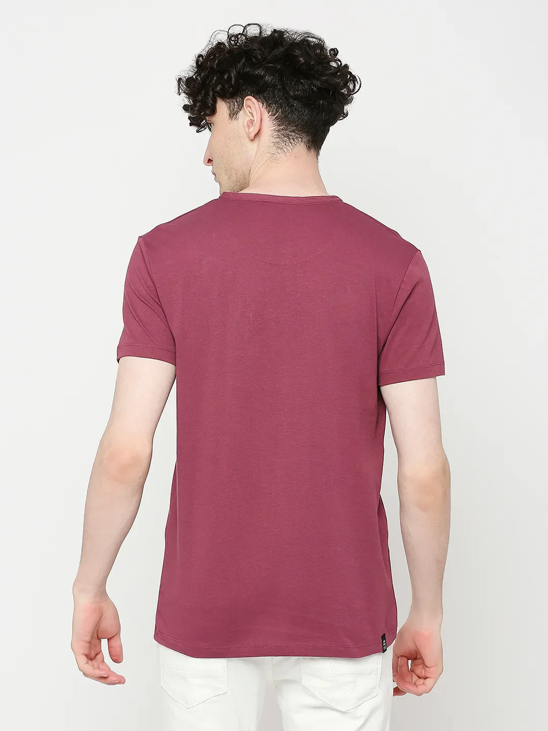 Wine Regular Fit Men's Short Sleeves T-Shirt by Being Human Clothing - Image 4