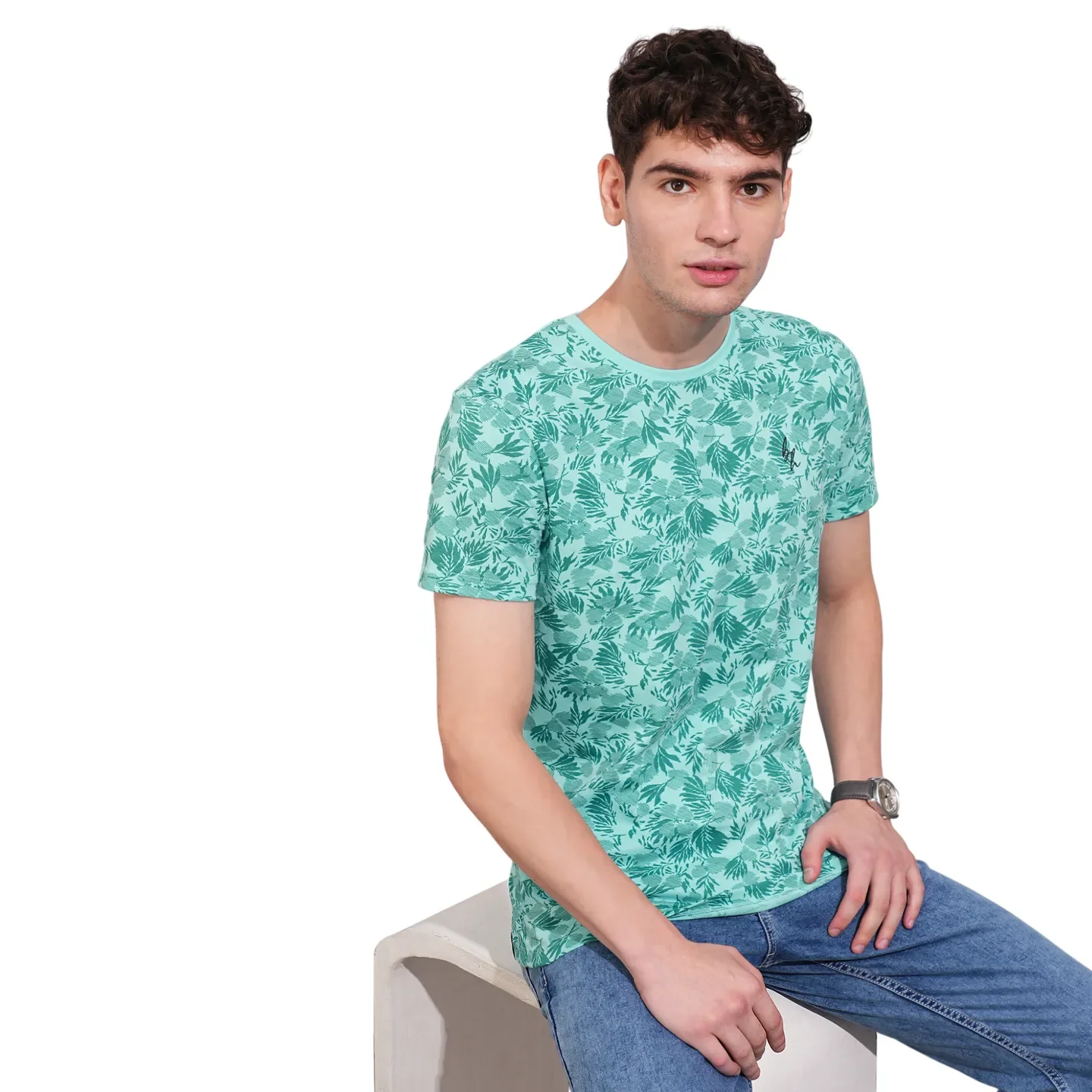 Aqua Regular Fit Men's T-Shirt by Being Human Clothing - Image 6