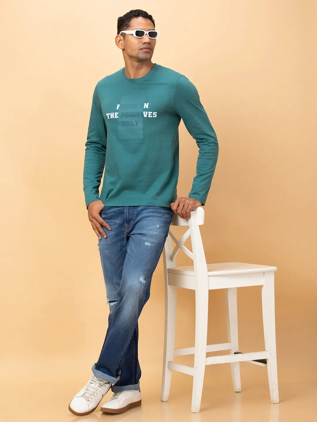 Black Slim Fit Round Neck Men's T-Shirt by Being Human Clothing - Image 6