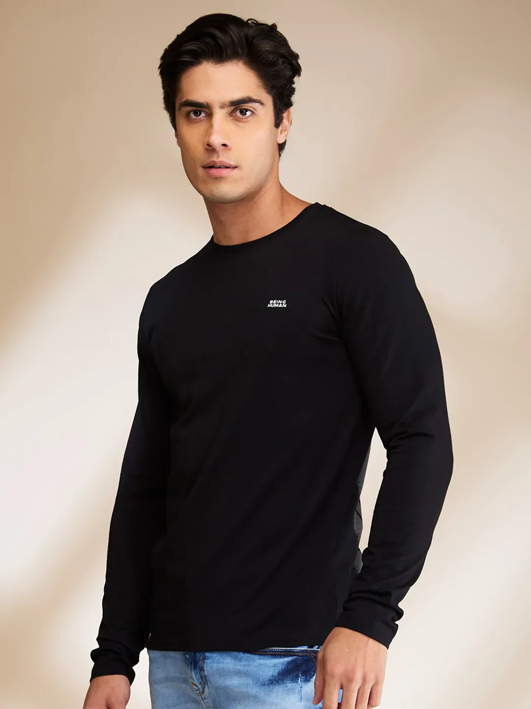 Black Regular Fit Round Neck Men's T-Shirt by Being Human Clothing - Image 4