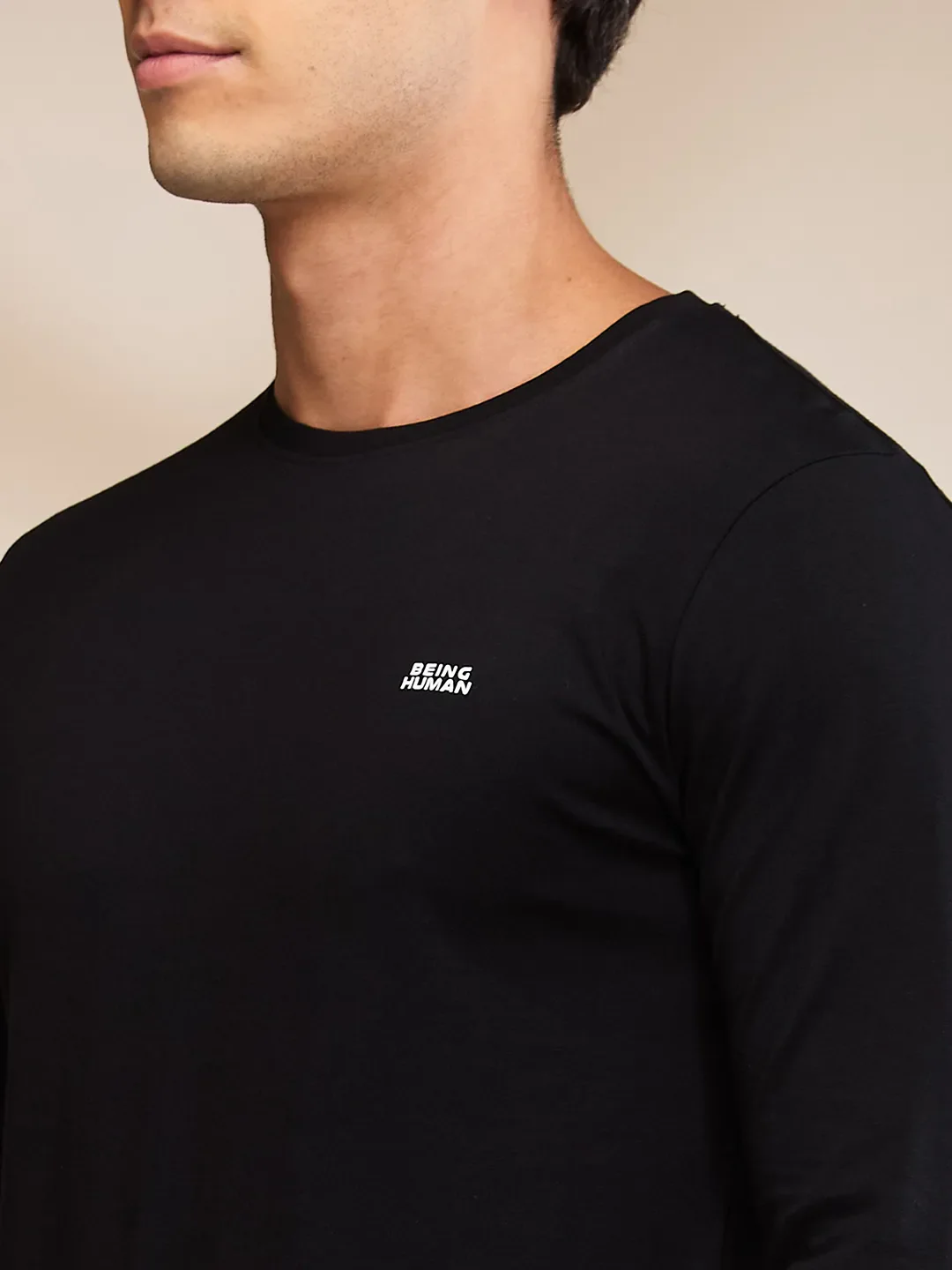 Black Regular Fit Round Neck Men's T-Shirt by Being Human Clothing - Image 5