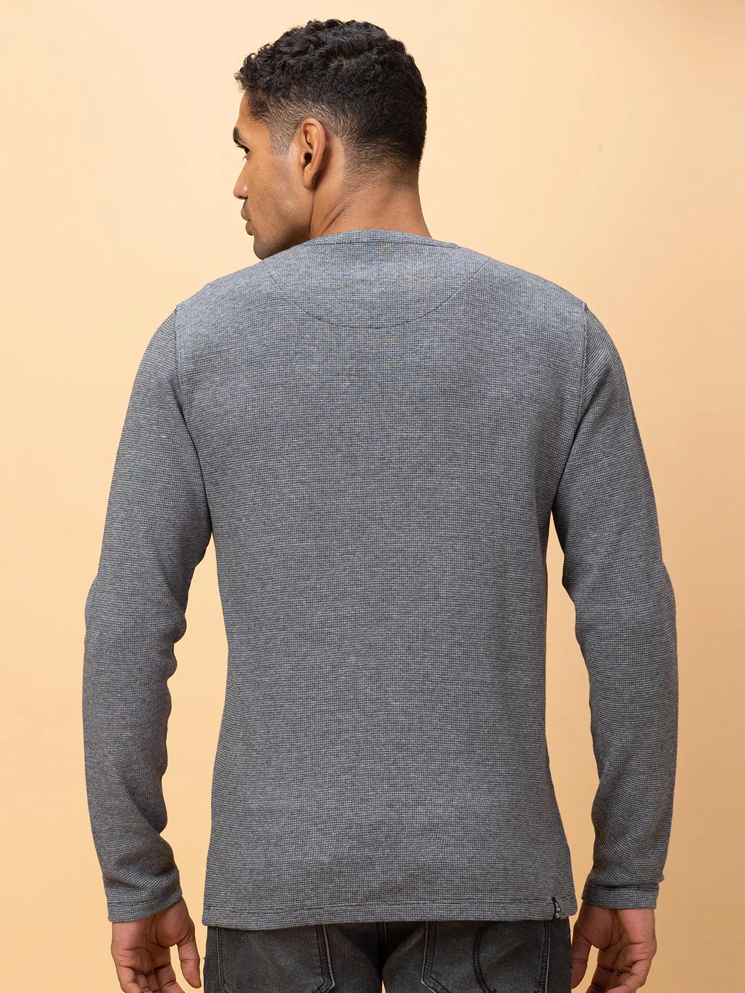 Black Regular Fit Round Neck Men's T-Shirt by Being Human Clothing - Image 3