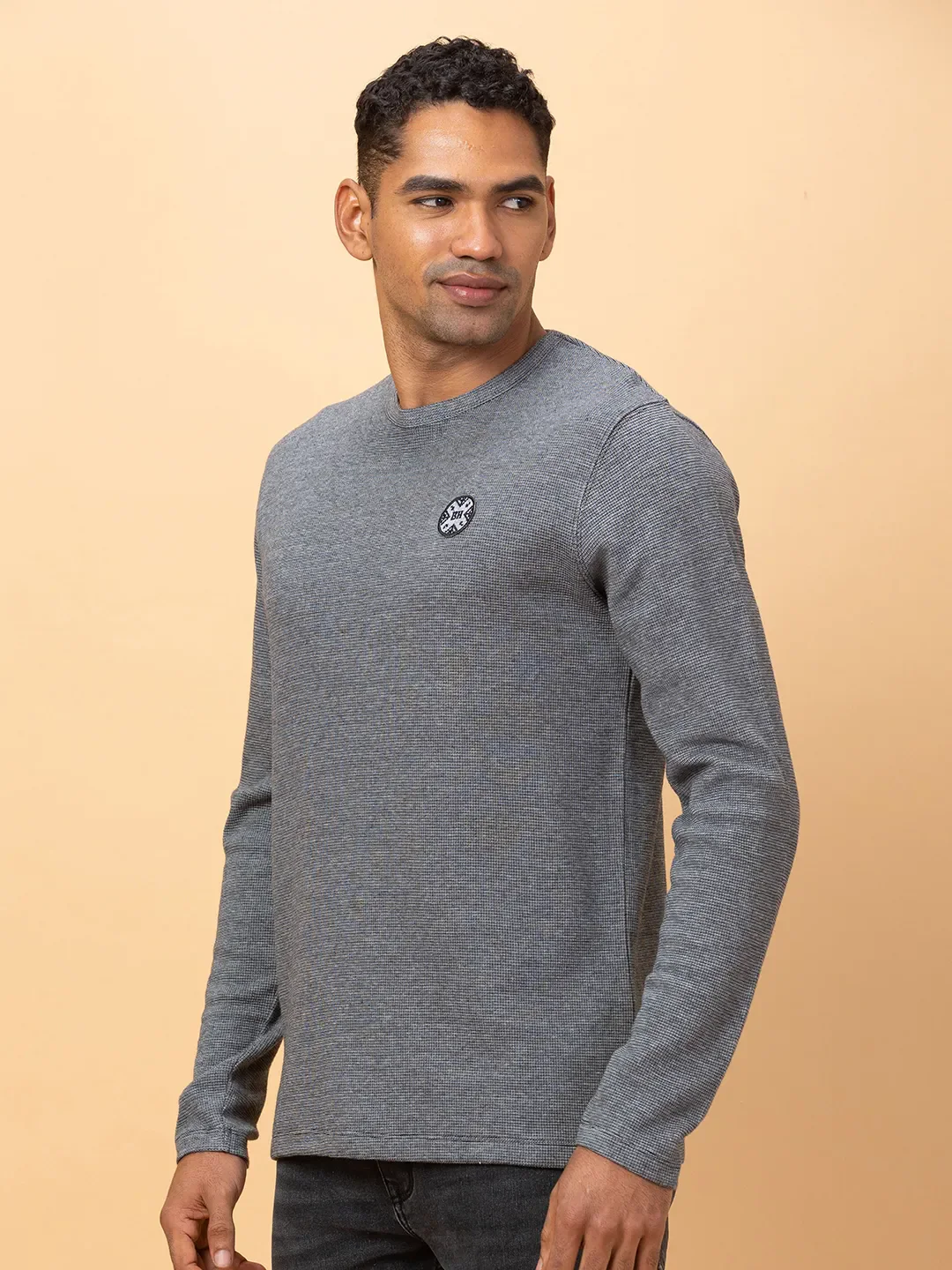 Black Regular Fit Round Neck Men's T-Shirt by Being Human Clothing - Image 4