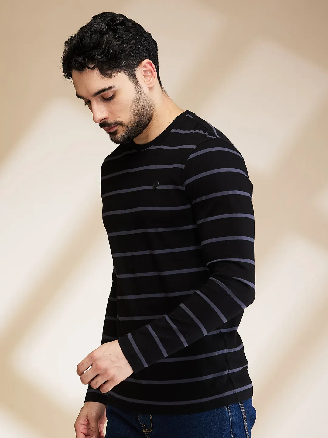 Black Regular Fit Round Neck Men's T-Shirt by Being Human Clothing - Image 4