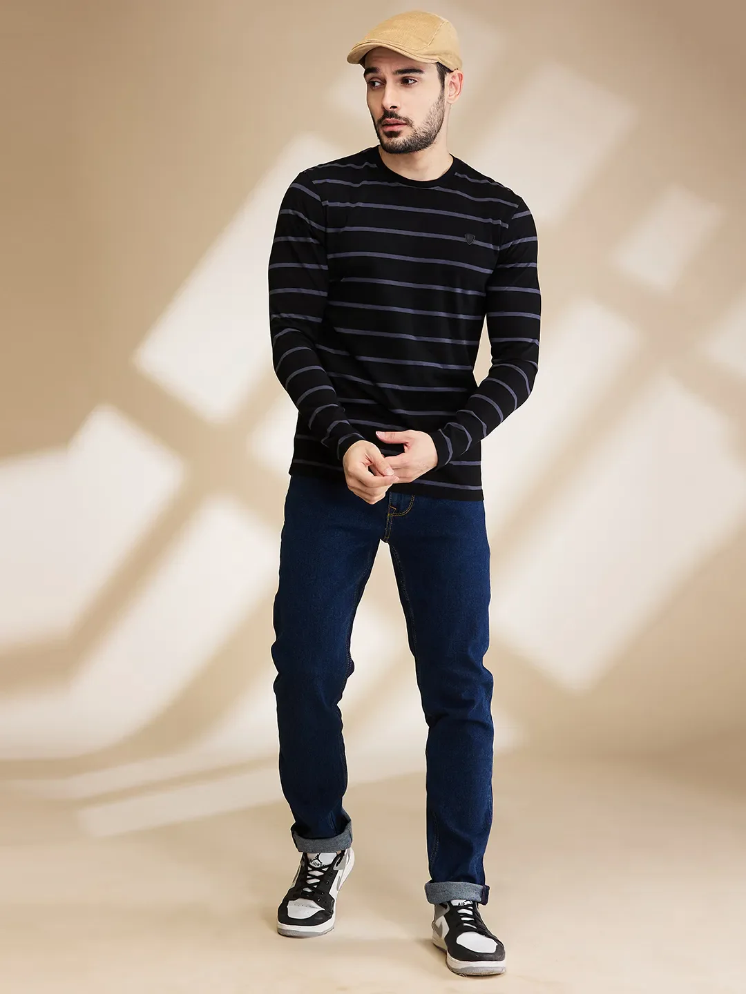 Black Regular Fit Round Neck Men's T-Shirt by Being Human Clothing - Image 6