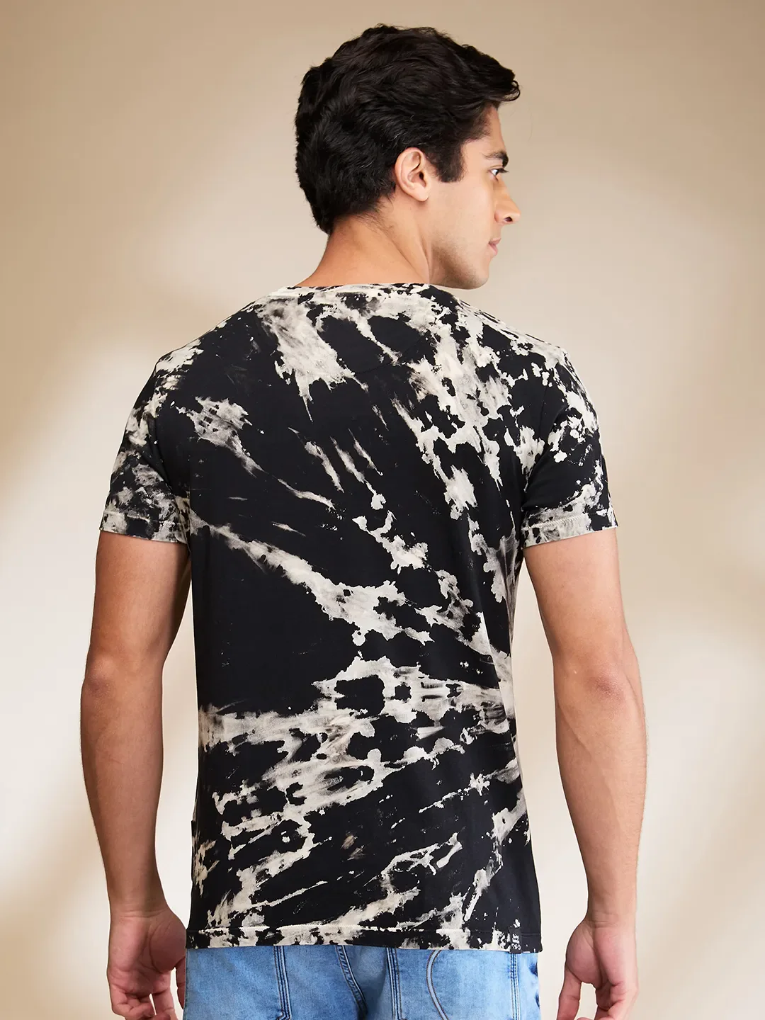 Black Regular Fit Round Neck Men's T-Shirt by Being Human Clothing - Image 3