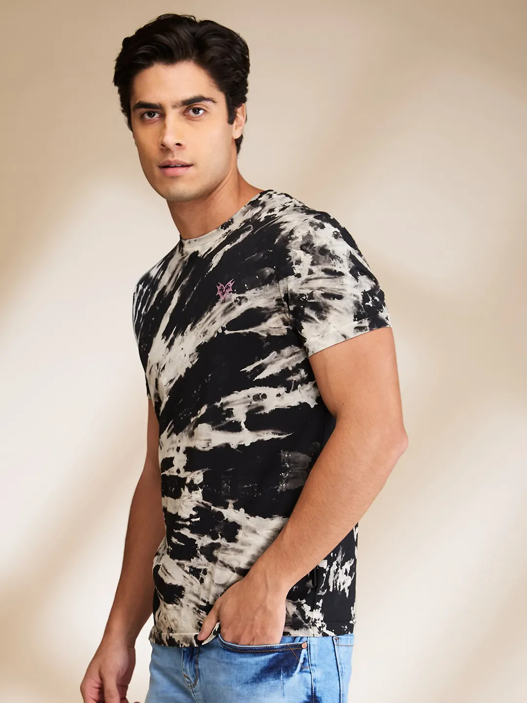 Black Regular Fit Round Neck Men's T-Shirt by Being Human Clothing - Image 4