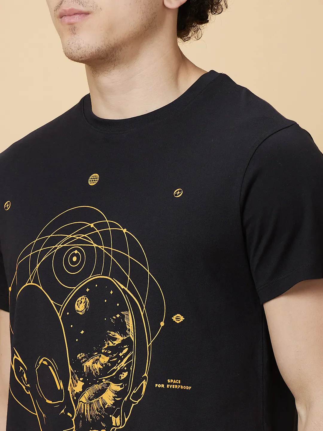 Black Regular Fit Round Neck Men's T-Shirt by Being Human Clothing - Image 5
