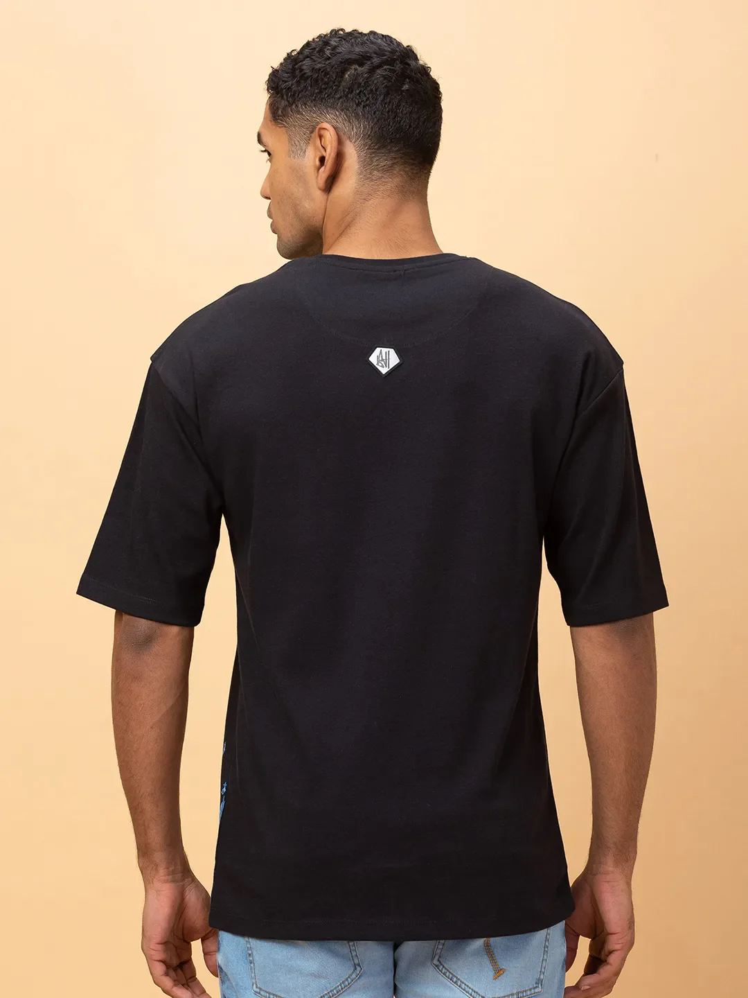 Black Regular Fit Men's Short Sleeves T-Shirt by Being Human Clothing - Image 3